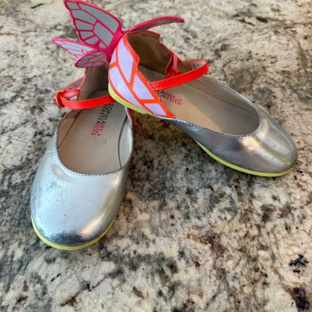 Sophia Webster Silver and Pink Winged Dress Shoes